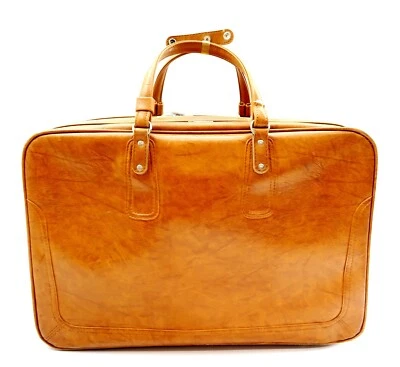 Vintage SAMSONITE SCANDIA 24" Suitcase in Brown Vinyl in Faux Leather Design - Image 1 of 4