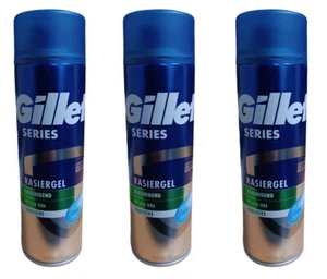 3ER SET GILLETTE RASIERGEL SERIES SENSITIVE, 3X 200 ML, MIT ALOE VERA *NEU* - Bild 1 von 1