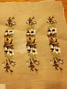 Vintage 987 Brunswick Preworked Needlepoint Flower Columns NOS - Picture 1 of 4
