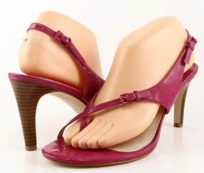 $99 MICHAEL MICHAEL KORS ELENI Sandalias con Cordones de Diseñador de Cuero Rosa 9.5 M Foto 1 de 4