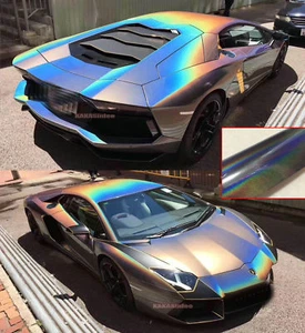 Pegatina envolvente de vinilo cromada con brillo de perlas arco iris gris camaleón/libre de aire para automóvil AB - Imagen 1 de 7