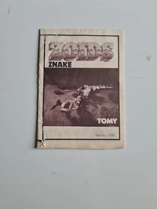 Zoids znake de colección 1983 Tomy Vintage manual de instrucciones SOLAMENTE - Imagen 1 de 2