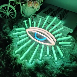 Evil Eyes LED Bright Eye Neon Signs for Wall Decor Gaming Kids Room Party Gift - Picture 1 of 8