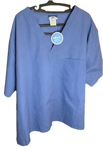 Unisex Scrub Top 3x Ceil Blue Single Pocket With Soil Release Finish - Picture 1 of 7