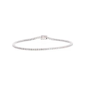 Brazalete tenis diamante corte redondo CVD cultivado en laboratorio de 2,50 quilates regalo oro blanco de 14 k 7" - Imagen 1 de 4