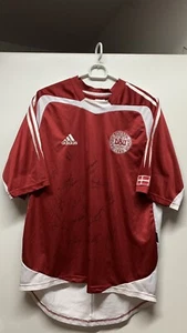 Maglia Calcio Danimarca 2004 2005 Insegne Firmate Autografi Match Adidas Jersey - Foto 1 di 8