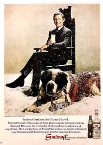 SMIRNOFF BLIZZARD (VODKA Y FRESCO) — JOHNNY CARSON — ANUNCIO IMPRESO ORIGINAL DE REVISTA 1969 - Imagen 1 de 1
