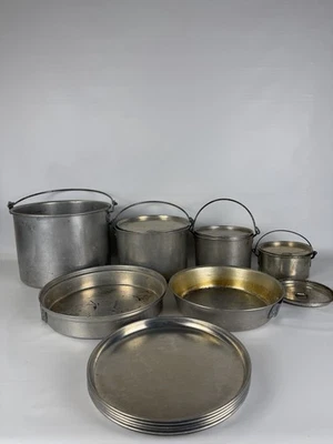 Juego de 16 piezas de utensilios de cocina vintage de aluminio para mochileros camping Foto 1 de 4