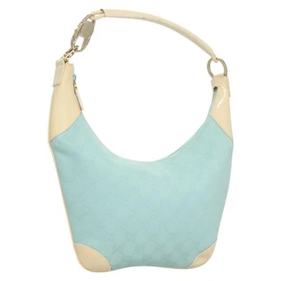 Bolso de Hombro Gucci Vintage Cremallera Hobo Gg Lona Y Charol Azul Lona Foto 1 de 4