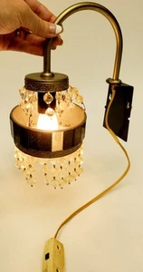 Vintage RUSSIAN Sconce Brass Waterfall Crystal Chandelier Wall Lamp Electric - Picture 1 of 20