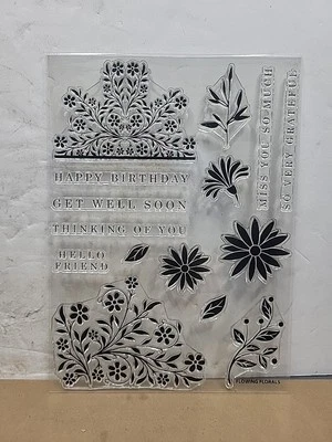 Flowing Florals Clear stamp set by Gina K Designs Birthday Get Well Soon +++ - Image 1 of 4