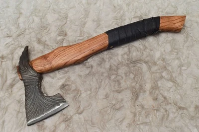 Топор викингов ручной работы на заказ, топор Рагнара, топор топор с кожаными ножнами #B-711 - Изображение 1 из 4