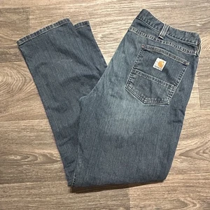 Carhartt Jeans 38 x 32 Relaxed Fit Pants Rugged Flex Medium Wash BD4960 Workwear - Picture 1 of 11