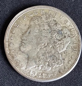 1921 Morgan Silver Dollar Toning Rainbow - Picture 1 of 2