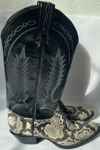 TONY LAMA GENUINE SNAKESKIN PYTHON Western Cowboy Boots Mens Size 6.5 - Picture 1 of 11
