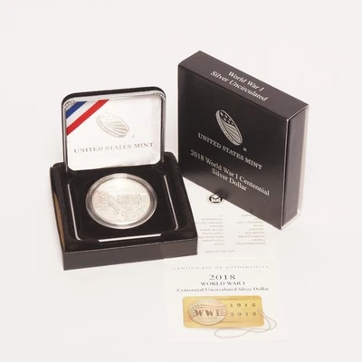 2018 World War I Centennial Commemorative Uncirculated Silver Dollar - Image 1 of 3