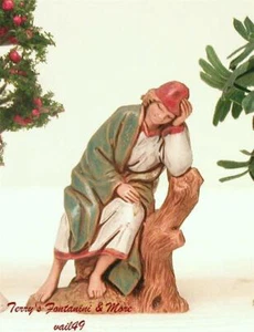 LANDI 2.5" VILLAGE YOUNG MAN ASLEEP ON STUMP FIGURE MINT USE w/FONTANINI 2.5" - Picture 1 of 4