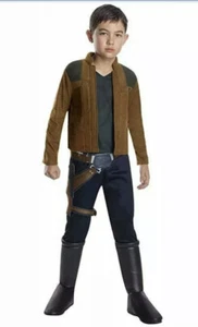Star Wars Costume Han Solo L Child Jacket Pants Boot Covers Belt Holster Brown - Picture 1 of 12