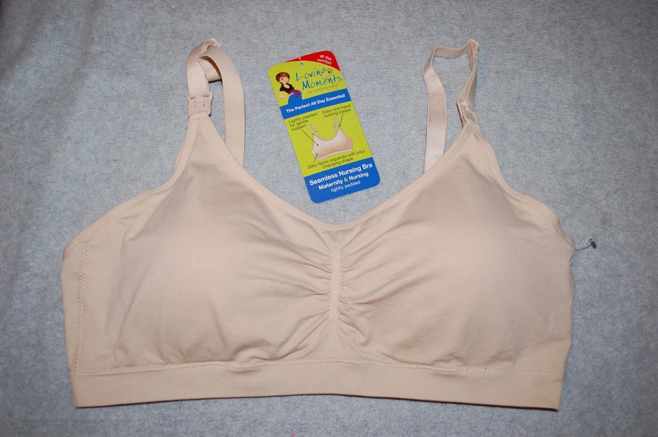 Womens MATERNITY & NURSING BRA Seamless SEAMLESS Removable Pads BEIGE Size 2XL - Image 1 of 1