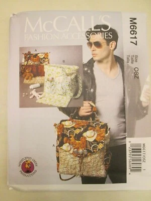 McCalls 6617 Lined Baby Diaper Bags Pattern Pockets Mom Dad Mens Misses Uncut FF - Image 1 of 2
