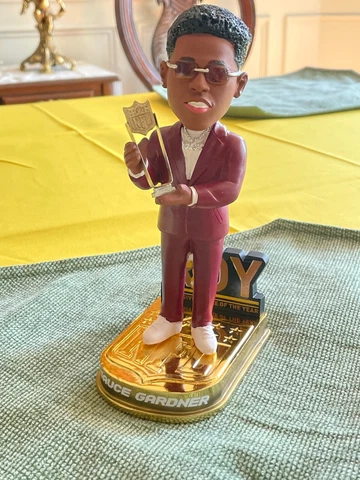 "Sauce" Gardner New York Jets Defensive Rookie of the Year Bobblehead # 71/72!! Cover