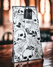 Tahari Home Sketched Charcoal Skulls Plush Kitchen Hand Towels 3-Set 100% Cotton