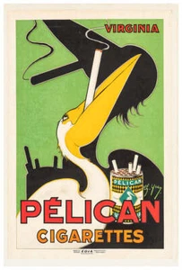 Pelikan Zigaretten - Vintage Werbeplakat - Bild 1 von 6