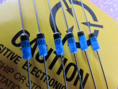 Diodos de vidrio de germanio semi dorado central 1N60P, 1N60 de colección 6 piezas Nuevo de Lote Antiguo EE. UU. Foto 1 de 4