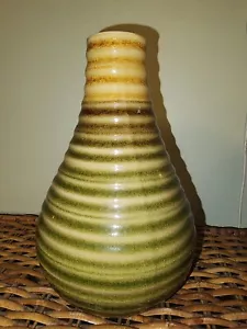 Ceramic Art Pottery Bud Vase Earthen Color Spiral Design - Picture 1 of 6