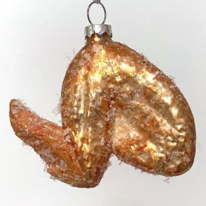 Place & Time 3.25" Chicken Wing Fried Glass Christmas Ornament - Picture 1 of 3