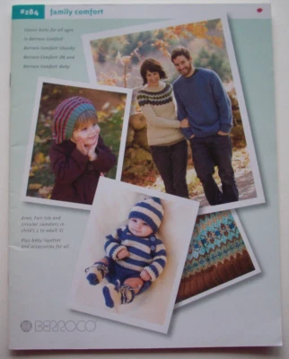Family Comfort  fashion sweater caps knitting pattern BERROCO  #284 - Image 1 of 4
