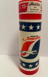 Aladdin Greyhound Drink Up America Pint Thermos Bottle Vintage 1970s Excellent - Picture 1 of 8