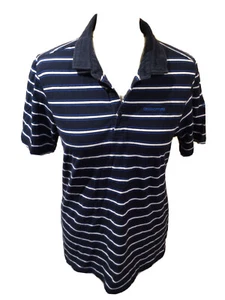 Mens CRAGHOPPERS Polo Shirt Blue Striped U.K. Medium 35-38” Chest T6667 - Picture 1 of 5