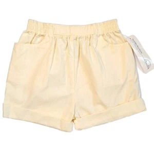 Vintage 80s Golden Rainbow Girls Kids Cotton Yellow Shorts Size 6 - Picture 1 of 5