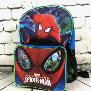 Marvel Ultimate Spider-Man Super Hero’s Boys Backpack Lunch Box School Tote Bag - Picture 1 of 12