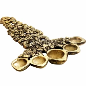 Snake Look Five Face Kapoor Aarti Diya in Brass Oil Lamp Nagraj Design OmPooja - Picture 1 of 3