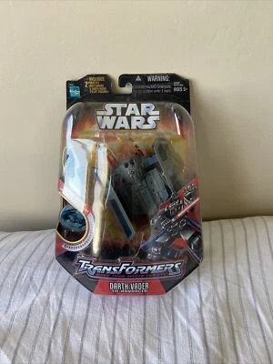 Star Wars Transformers Darth Vader TIE Advanced Hasbro Toy Figure Space Ship - Image 1 of 4