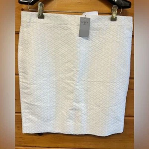 Neu mit Etikett J. Crew Größe 12P Struktur elfenbeingelb Bleistift gefütterter Rock 95 % Baumwolle - Bild 1 von 4