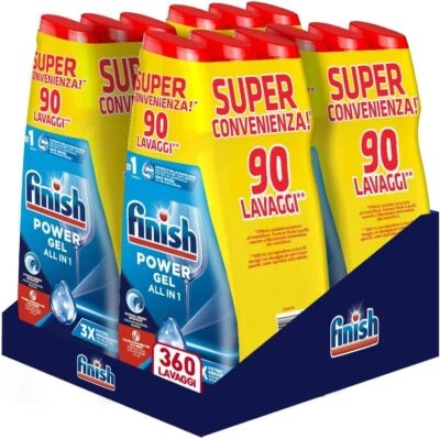 Finish Powergel Fresh Detersivo per Lavastoviglie, 360 lavaggi, 12 Flaconi