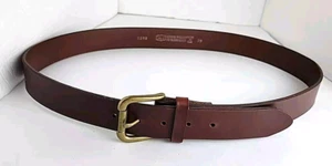 Men's ROUTE 66 Brown Leather Belt w/Gold Buckle (Sz 38) Made in USA - NEW - Picture 1 of 7