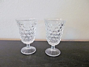 2 copas de agua bajas de 5 5/8" FOSTORIA AMERICAN GLASS 1915 A 1982 CORTE CUBO - Imagen 1 de 4