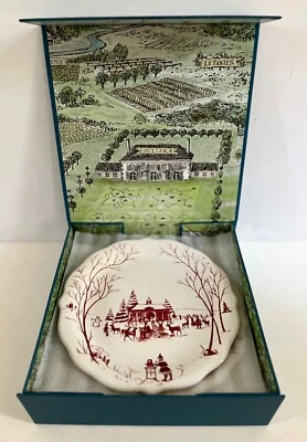 NIB Juliska Country Estate Winter Frolic "Mr & Mrs Claus" Party Plate Set of 4