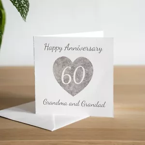 Tarjeta Personalizada 60 Aniversario Esposa Diamante Boda Aniversario Tarjeta Marido - Imagen 1 de 3