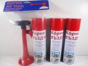 Super głośny ręczny sygnał klakson powietrzny piłka nożna sport impreza wydarzenie klakson powietrzny 3x300ml - Zdjęcie 1 z 9
