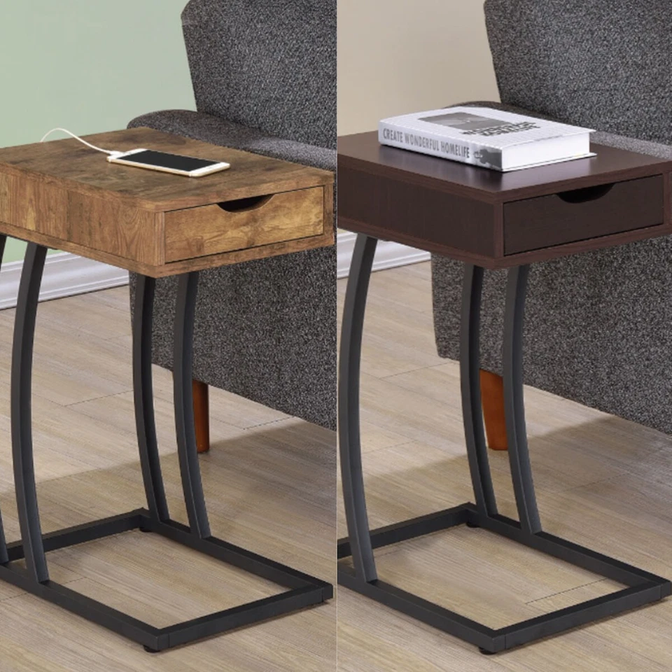 Troy Contemporary Accent/End Table with Power Outlet  w/ USB ports Two Colors - Image 1 of 1