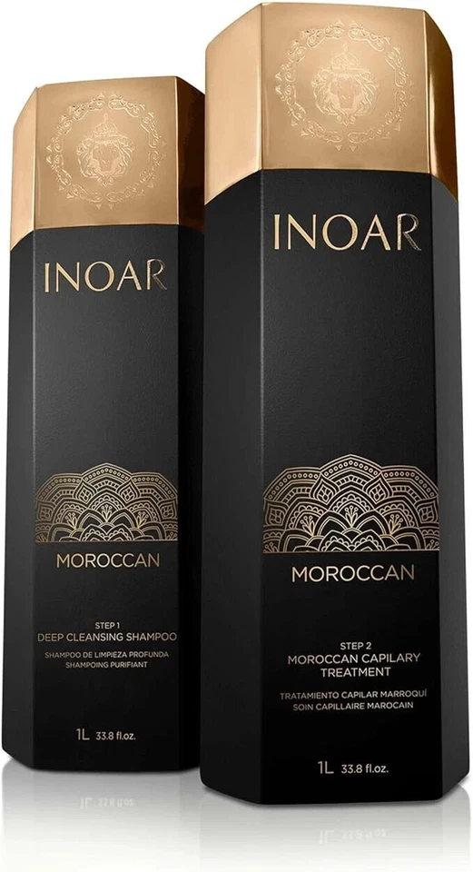 Inoar Moroccan Blowout Treatment & Shampoo Set 1L Step 1 & 2 - Image 1 of 1