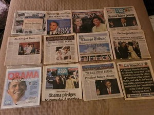 12 giornali New York Times Chicago Tribune Post WSJ USA Today OBAMA ELECTION - Foto 1 di 11
