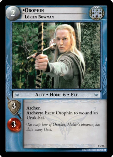 LOTR TCG FOTR Fellowship Of The Ring OROPHIN LORIEN BOWMAN FOIL 1U56 M/GEM MINT - Image 1 of 1