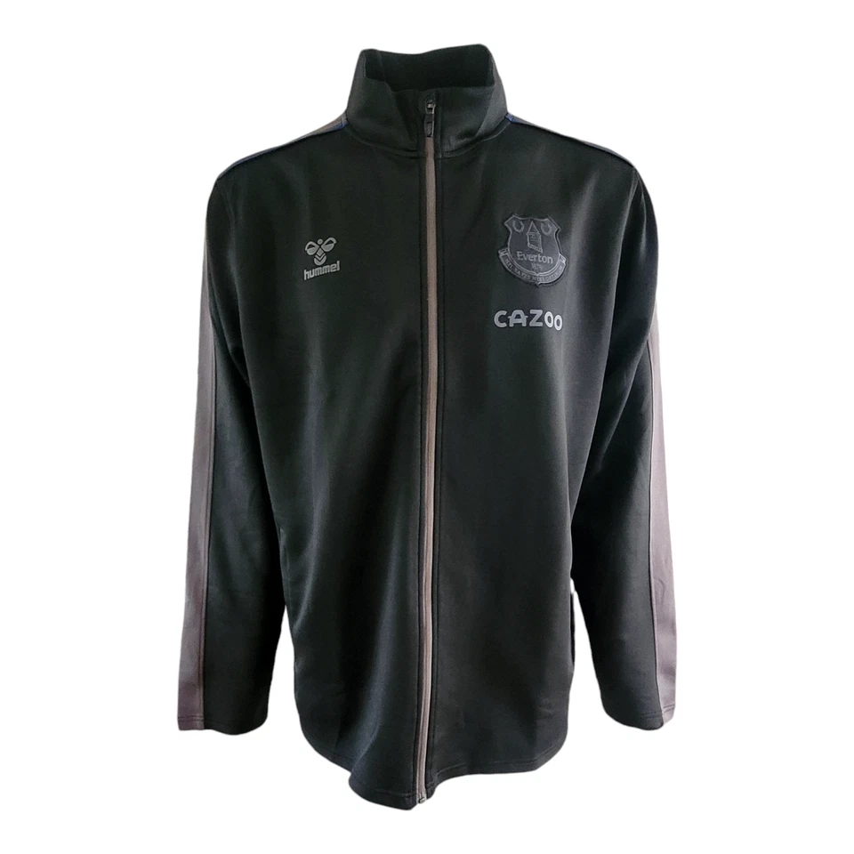 Chaqueta deportiva Everton FC Hummel cremallera completa para hombre XXL negra/gris nueva con etiquetas Foto 1 de 4