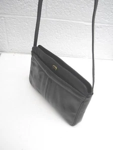 Etienne Aigner Schultertasche Vintage klassisch schwarz weiches Leder zwei Fächer - Bild 1 von 11